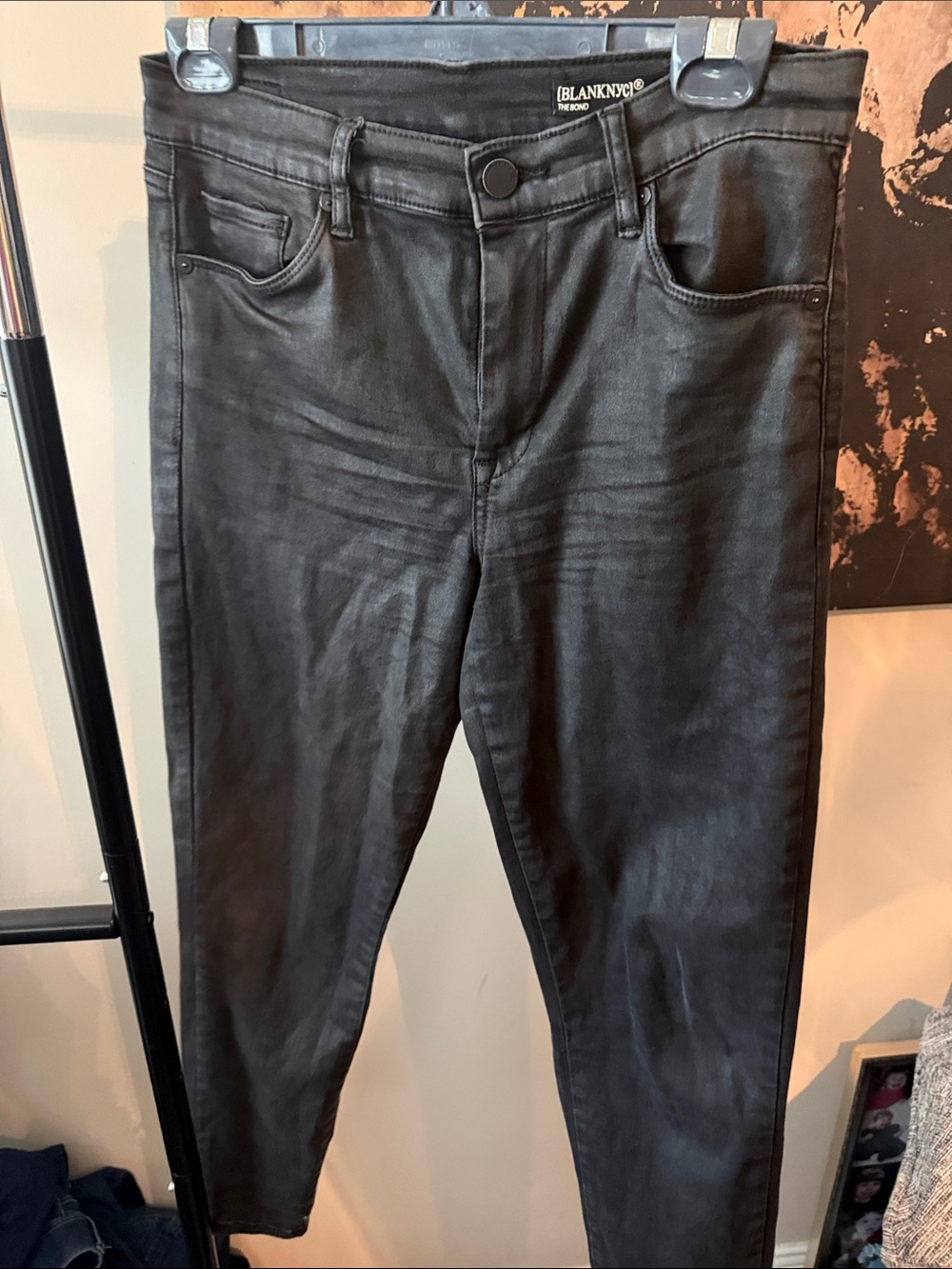 Blank NYC Black Coated Skinny Jeans